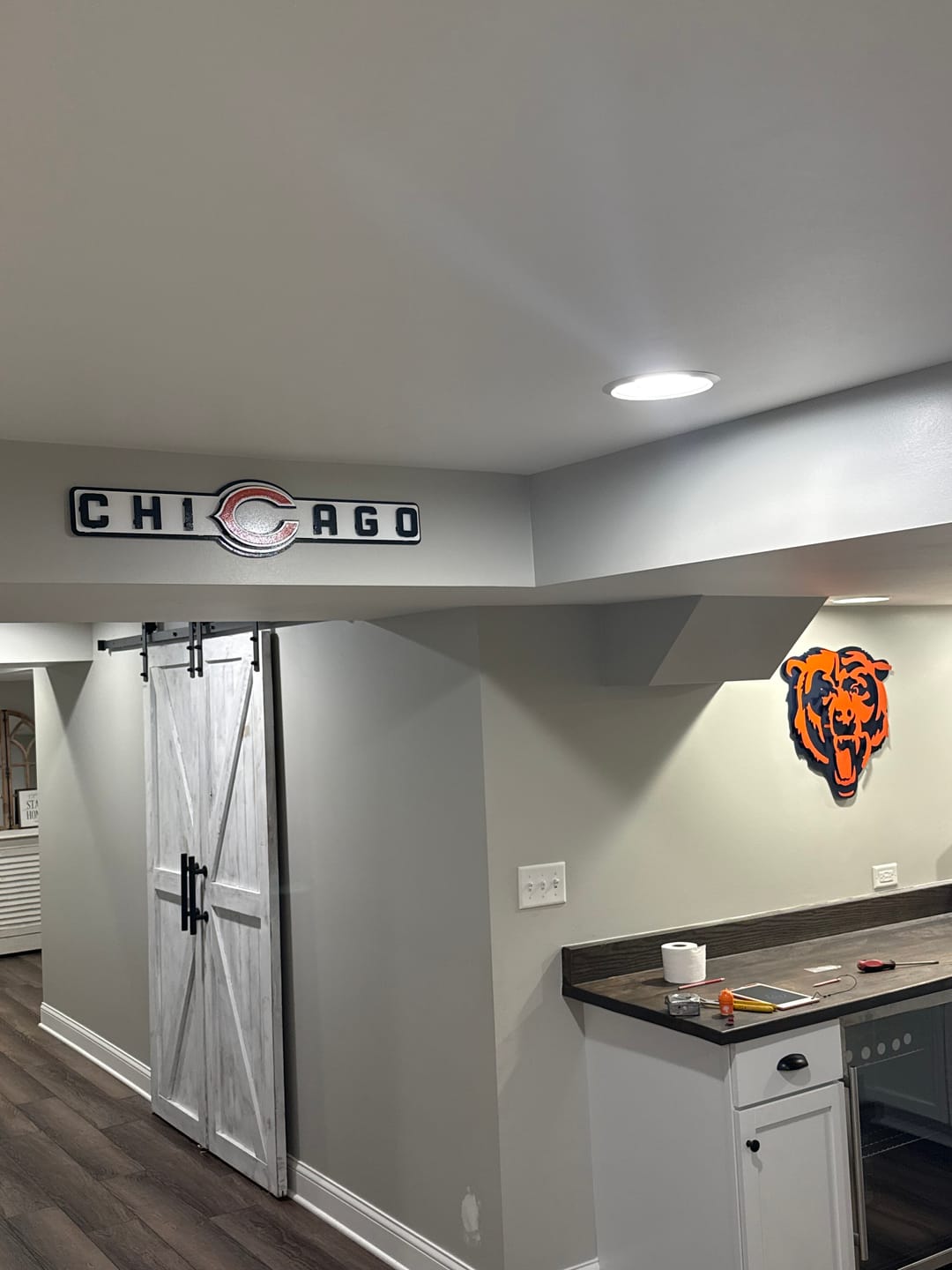 Customer photo review of Chicago Bears Wordmark 3D Vintage Metal Wall Art