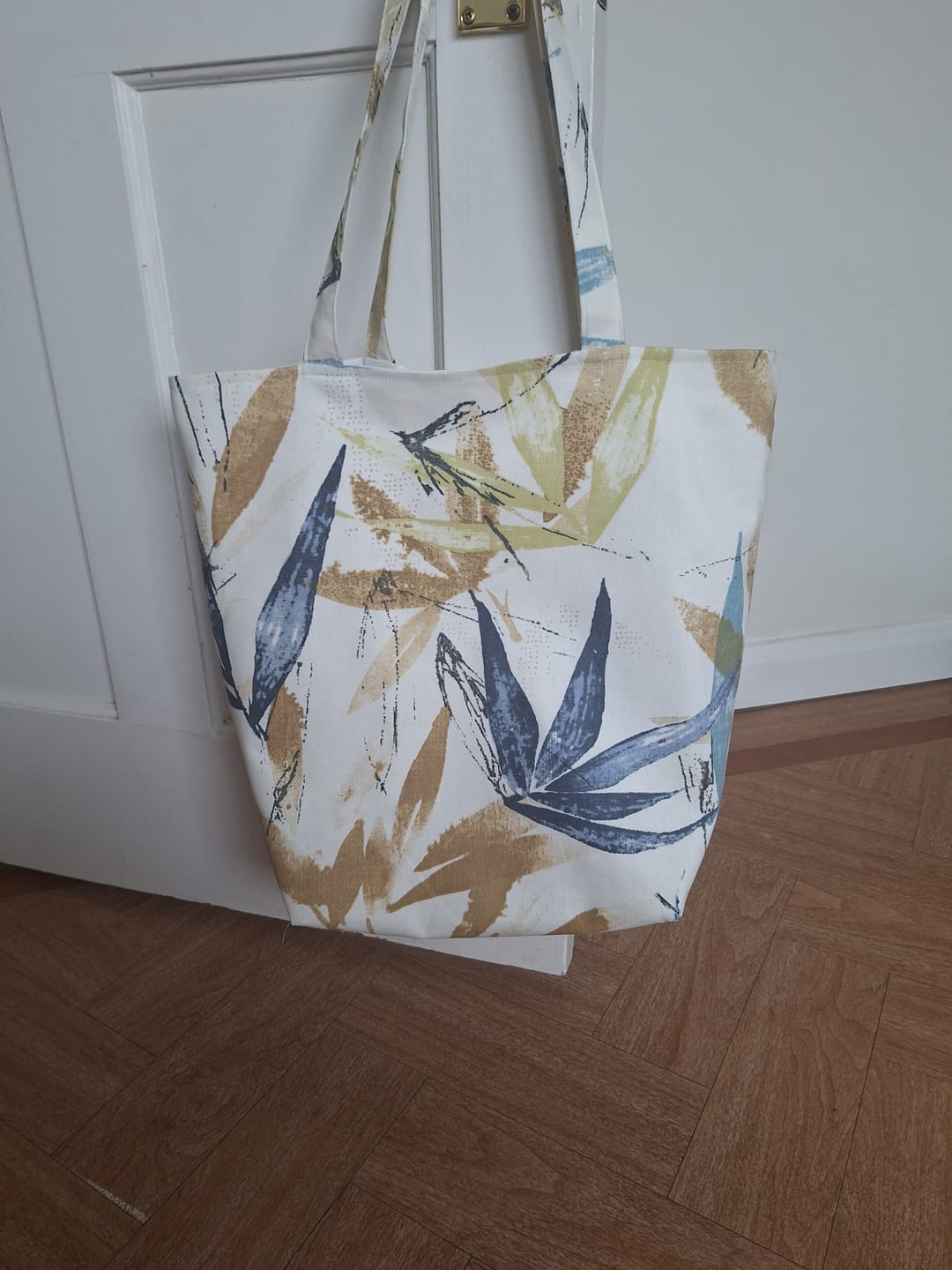 Customer photo review of Large Leaves Cotton Canvas Fabric