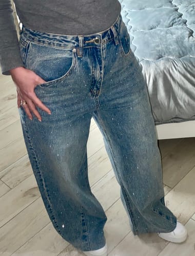 Customer photo review of Jeans Palazzo super brillantinato - ULTIMA M