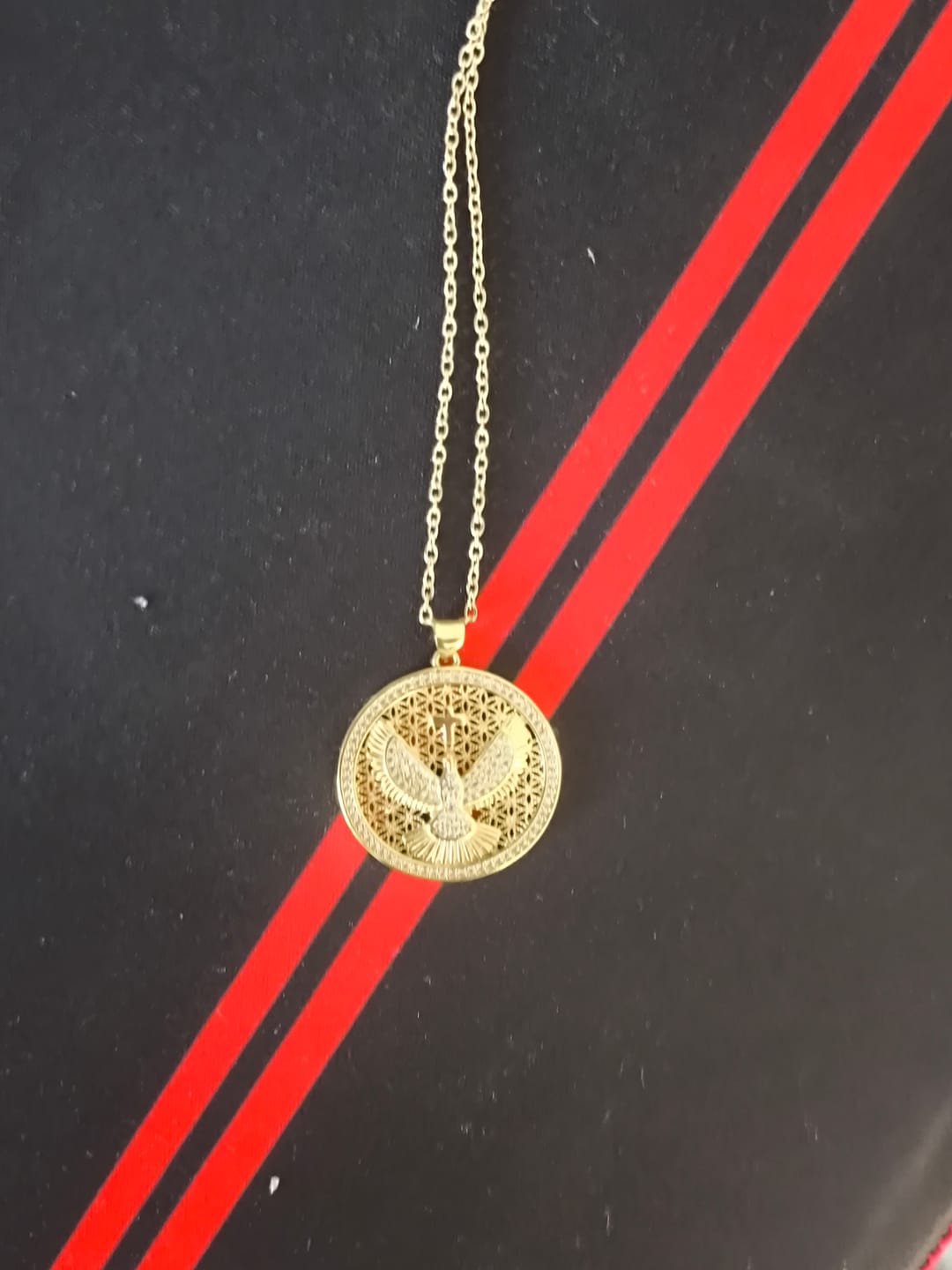 Customer photo review of FREE Today: Holy Spirit Dove Heavenly Sparkle Necklace: A Radiant Symbol of Faith