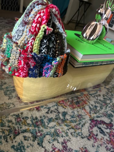 Customer photo review of Hand Tied Color Beanie