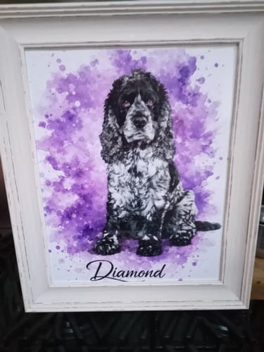 Customer photo review of Your Dog as Watercolor Portrait