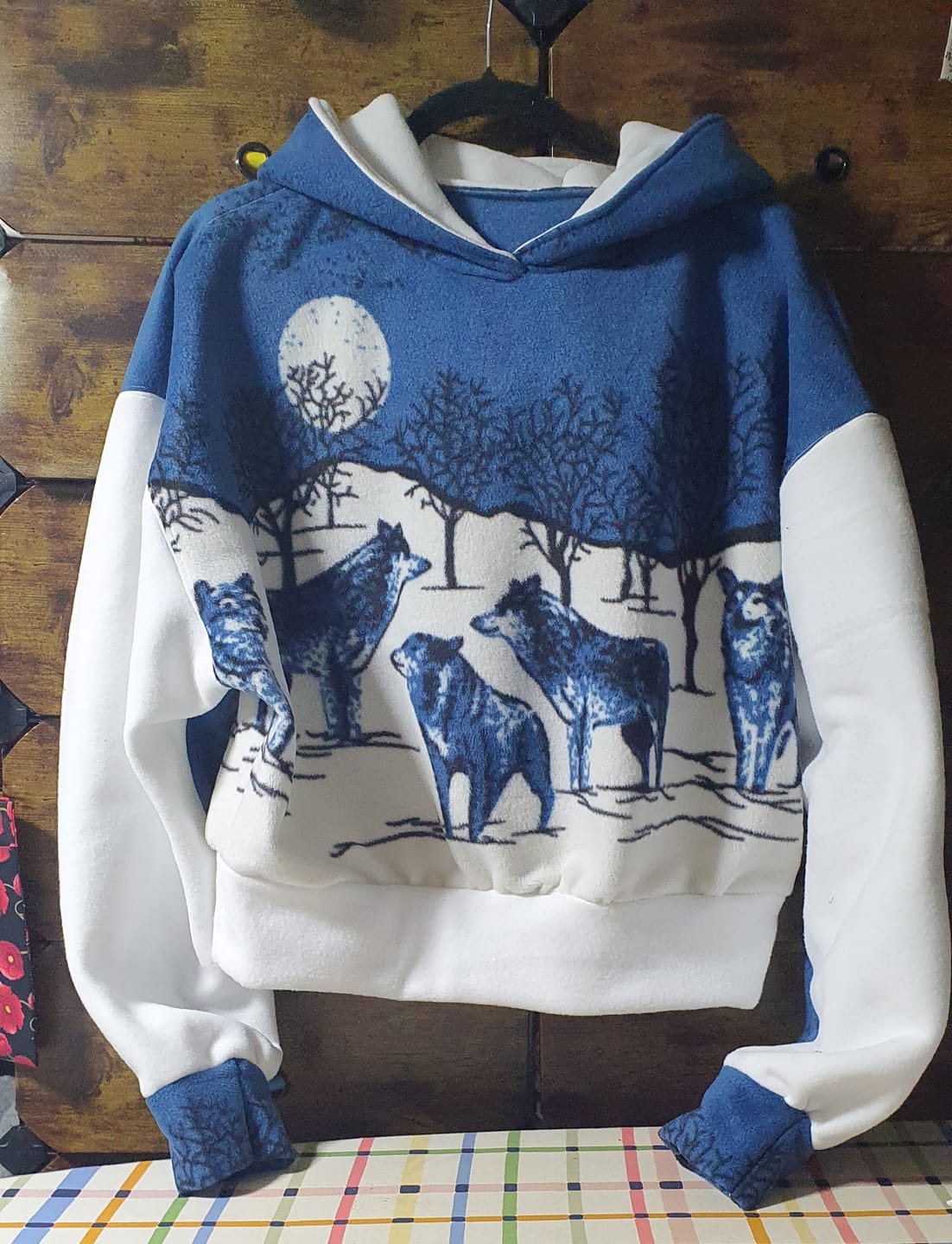 Customer photo review of Midnight Wolf Anti Pill Polar Fleece Fabric