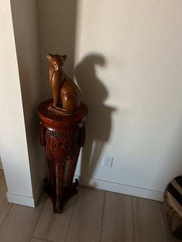 Customer photo review of Cheetah Wood Sculpture #WA108