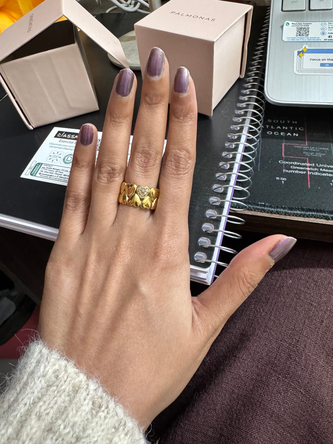 Customer photo review of Gold Hearts Band Ring