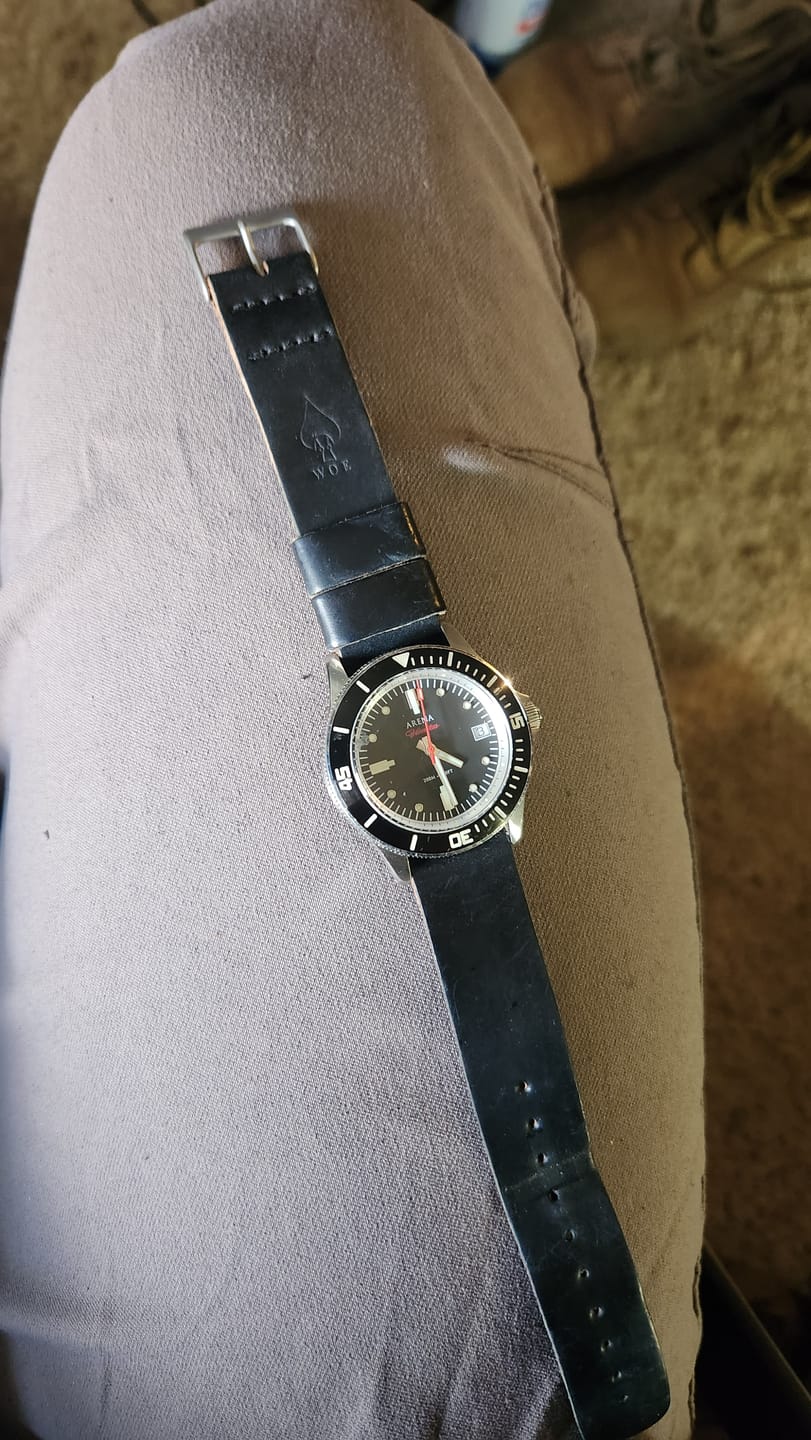 Customer photo review of Safari Shell Cordovan Single-Pass Strap