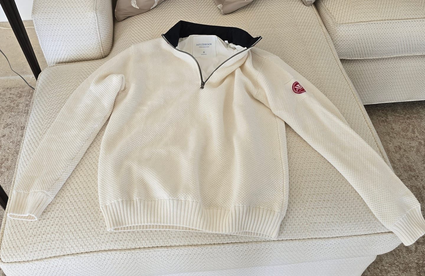 Customer photo review of Classic Windproof Sweater- Off White