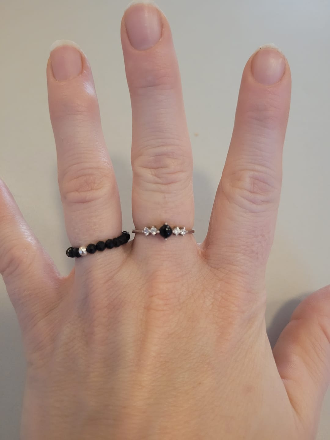 Customer photo review of Obsidian Ring - Perlenschliff rund