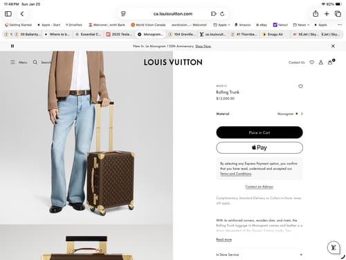 Customer photo review of CUSTOM MONOGRAM BUSINESS CABIN 37L HORIZON 55 SUITCASE
