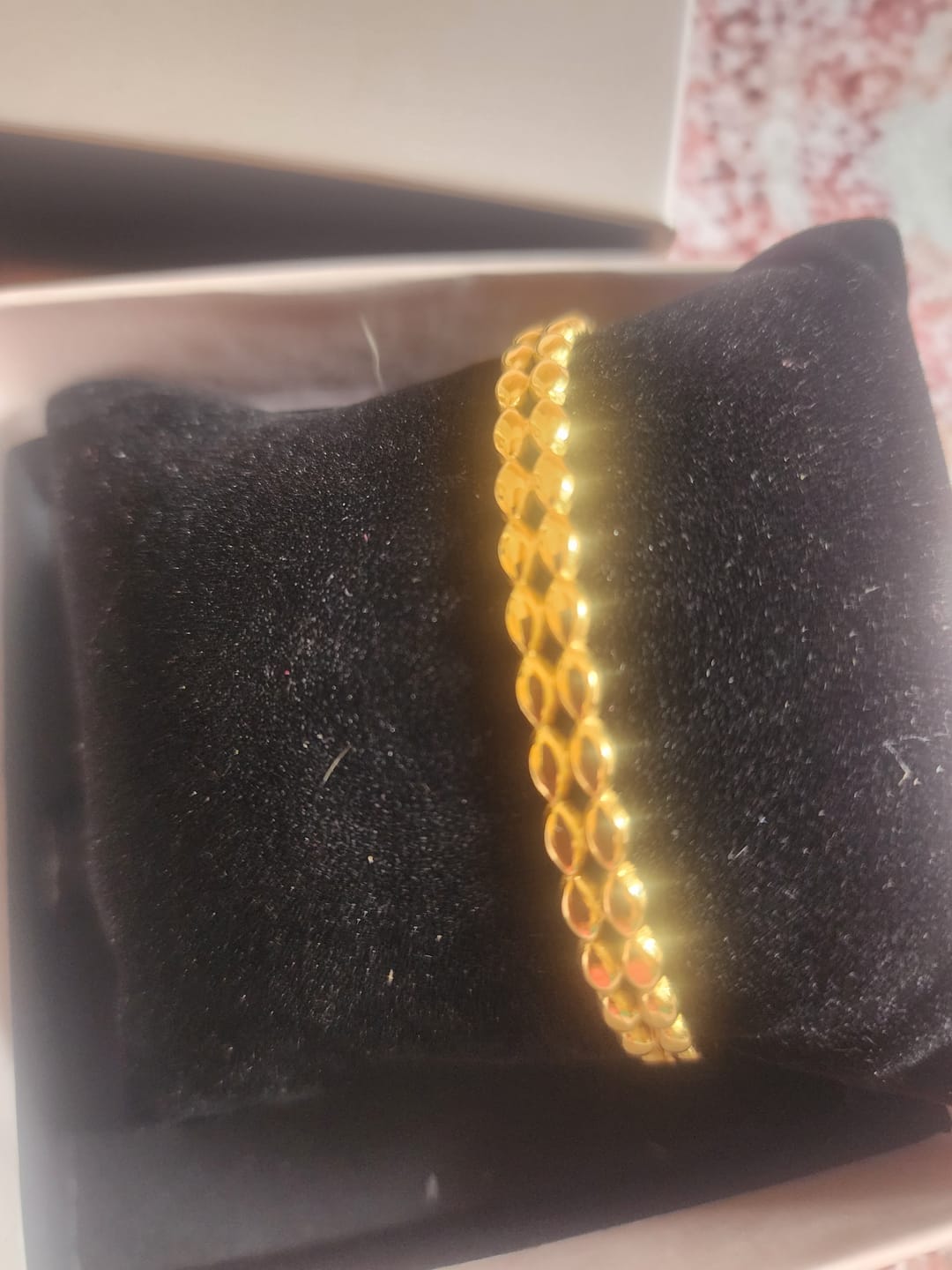 Customer photo review of Golden Orbit Textured Bracelet