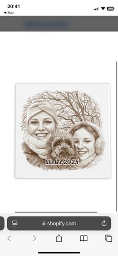 Customer photo review of Sepia Vintage Portret Tegeltje