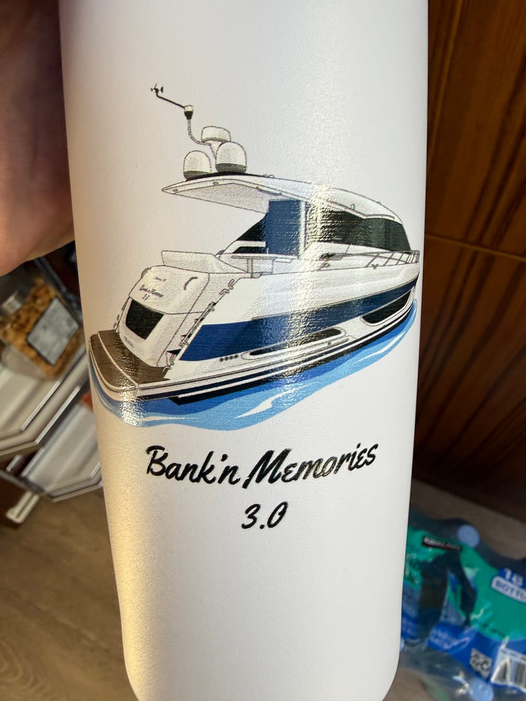 Customer photo review of Custom 20 oz. Stainless Steel Boat Tumbler