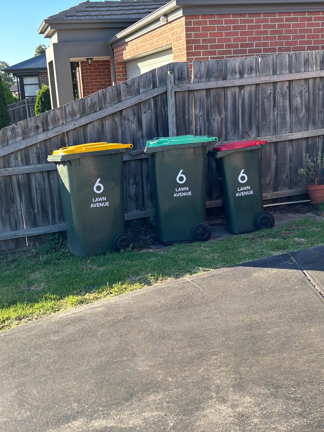 Customer photo review of Wheelie Bin Street Name & Number Sticker