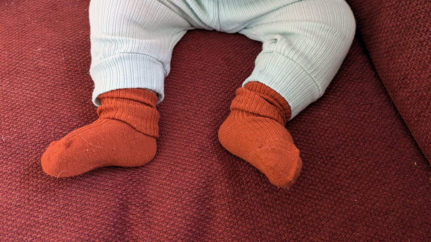Customer photo review of Wool Socks, Baby and Toddler, Terracotta