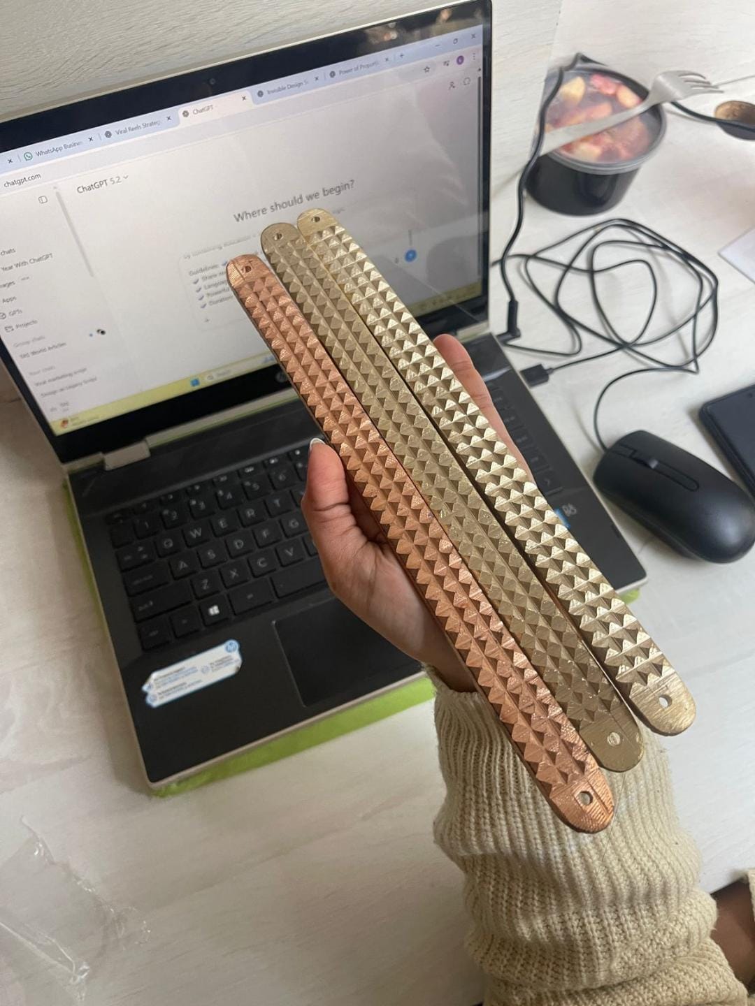 Customer photo review of Pyramid Strip 10.5" for Vastu Remedy & Virtual Partition — Copper, Brass & Lead Continuous Pattern for Space Division & Extended Plot Cutting Vastu Dosh Nivaran By Vastu Mandir