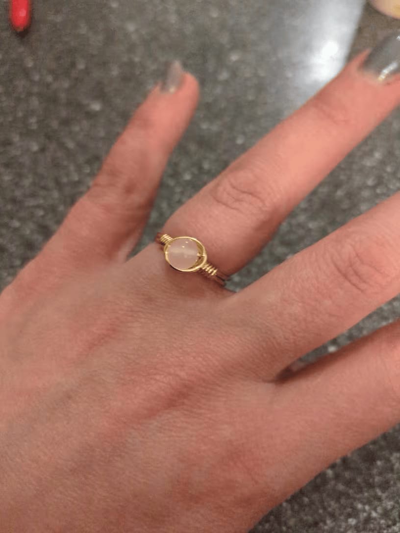Customer photo review of Pembe Kuvars Yüzük Seti
