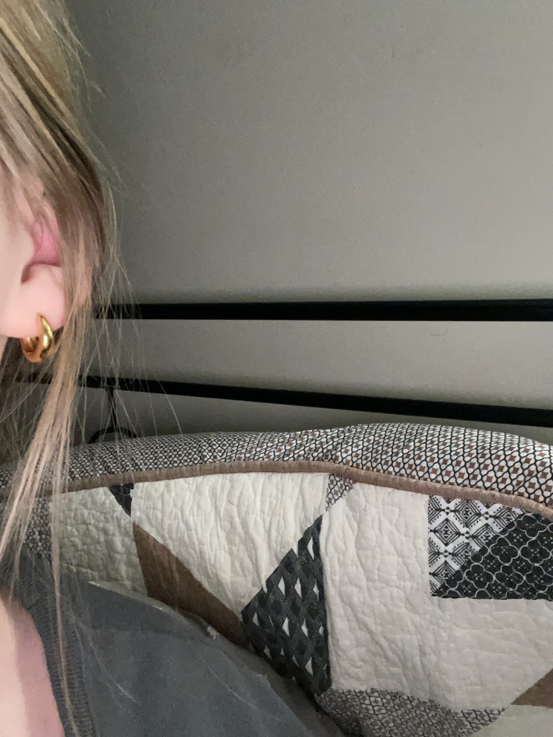 Customer photo review of Audrey Gold Hoop Earrings