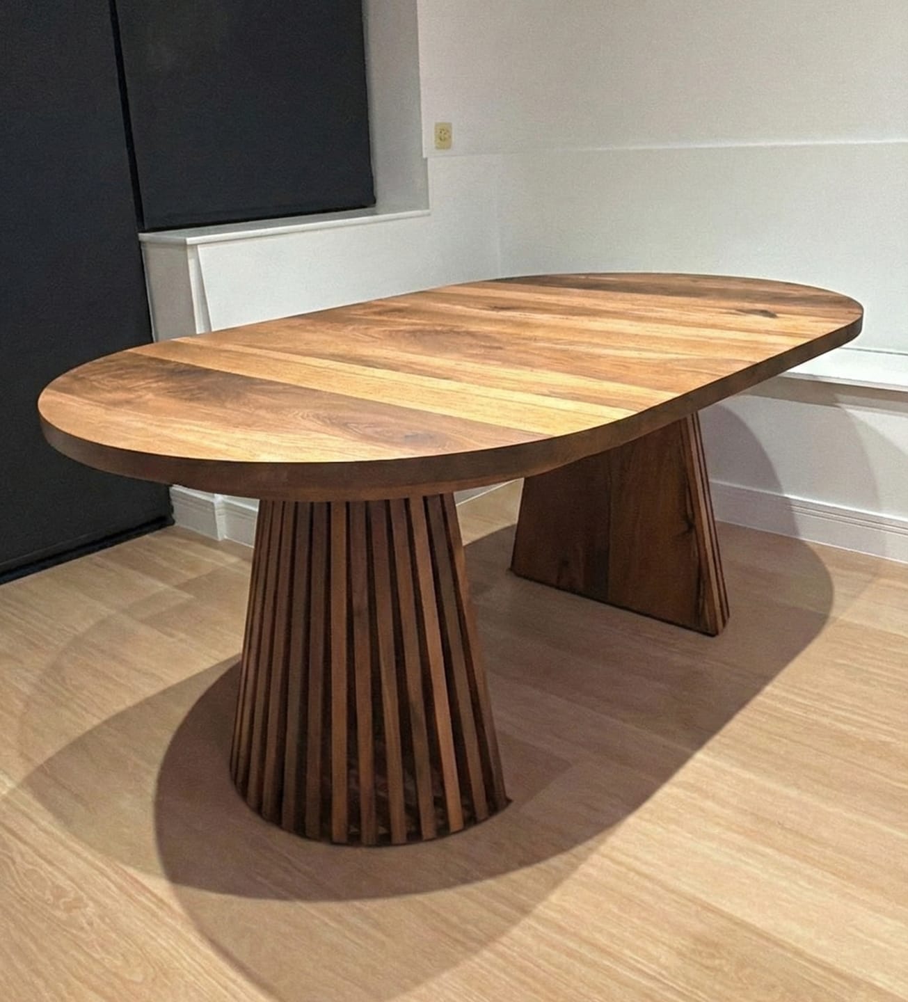 Customer photo review of Vivien Extendable Round Dining Table in Darker Walnut