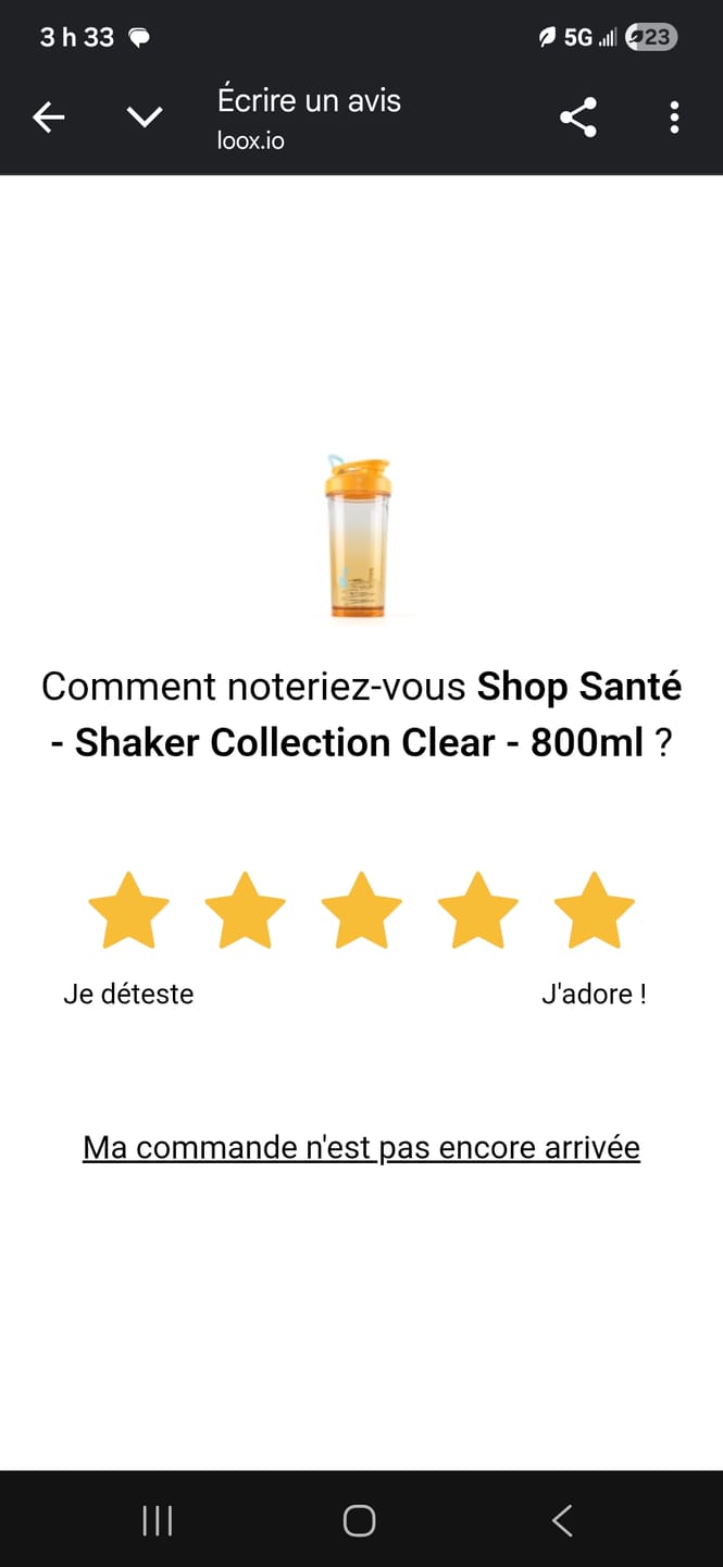 Customer photo review of Shop Santé - Shaker Collection Clear - 800ml