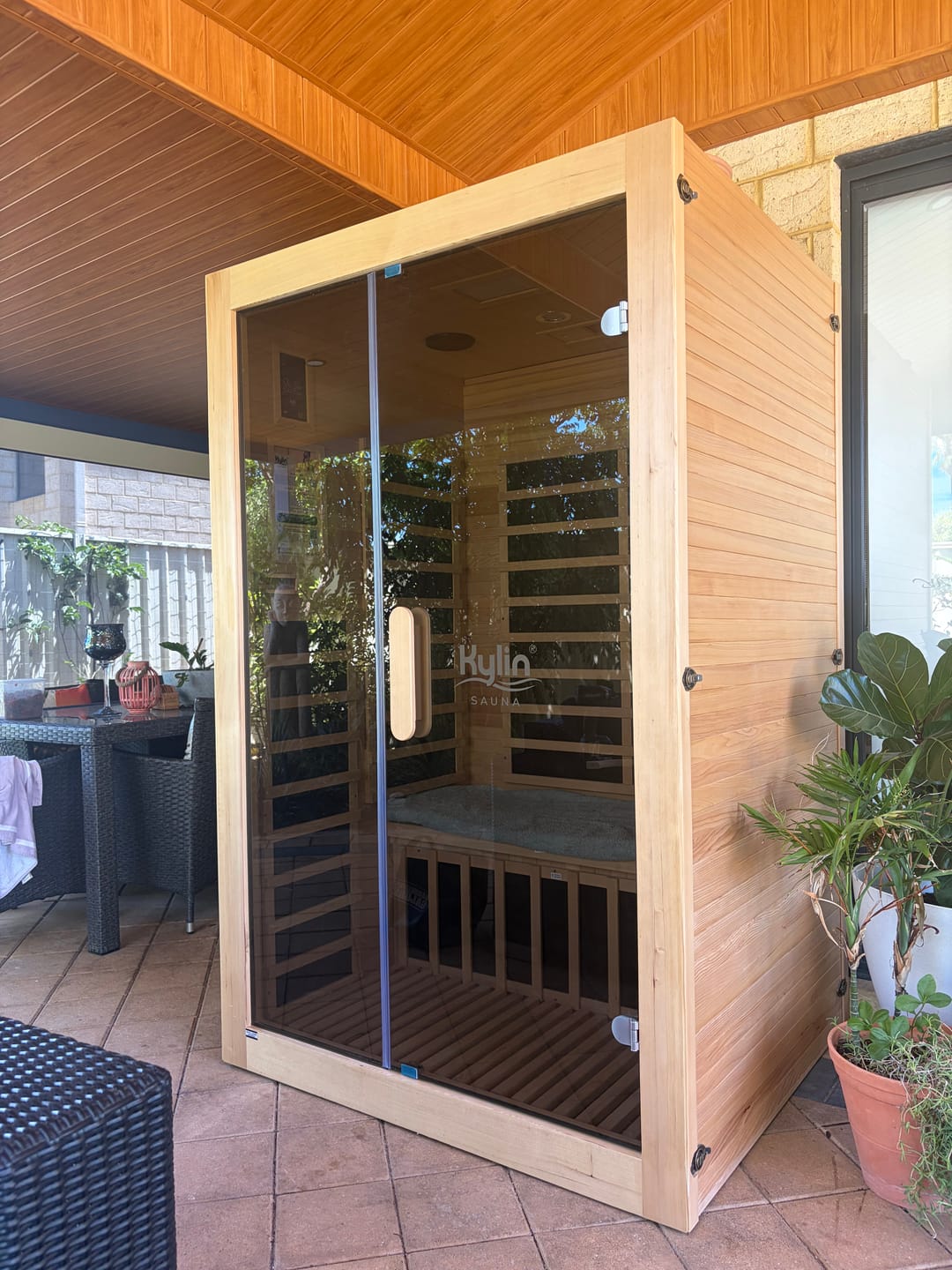 Customer photo review of Kylin Low EMF Carbon Infrared Sauna Room 2 Person H6203 (Floor Heater included)