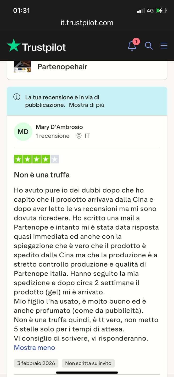 Customer photo review of Partenope Sea Shine Setting Spray
