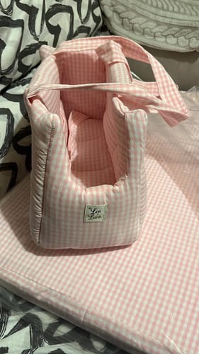 Customer photo review of Borsa Cotone Vichy Rosa