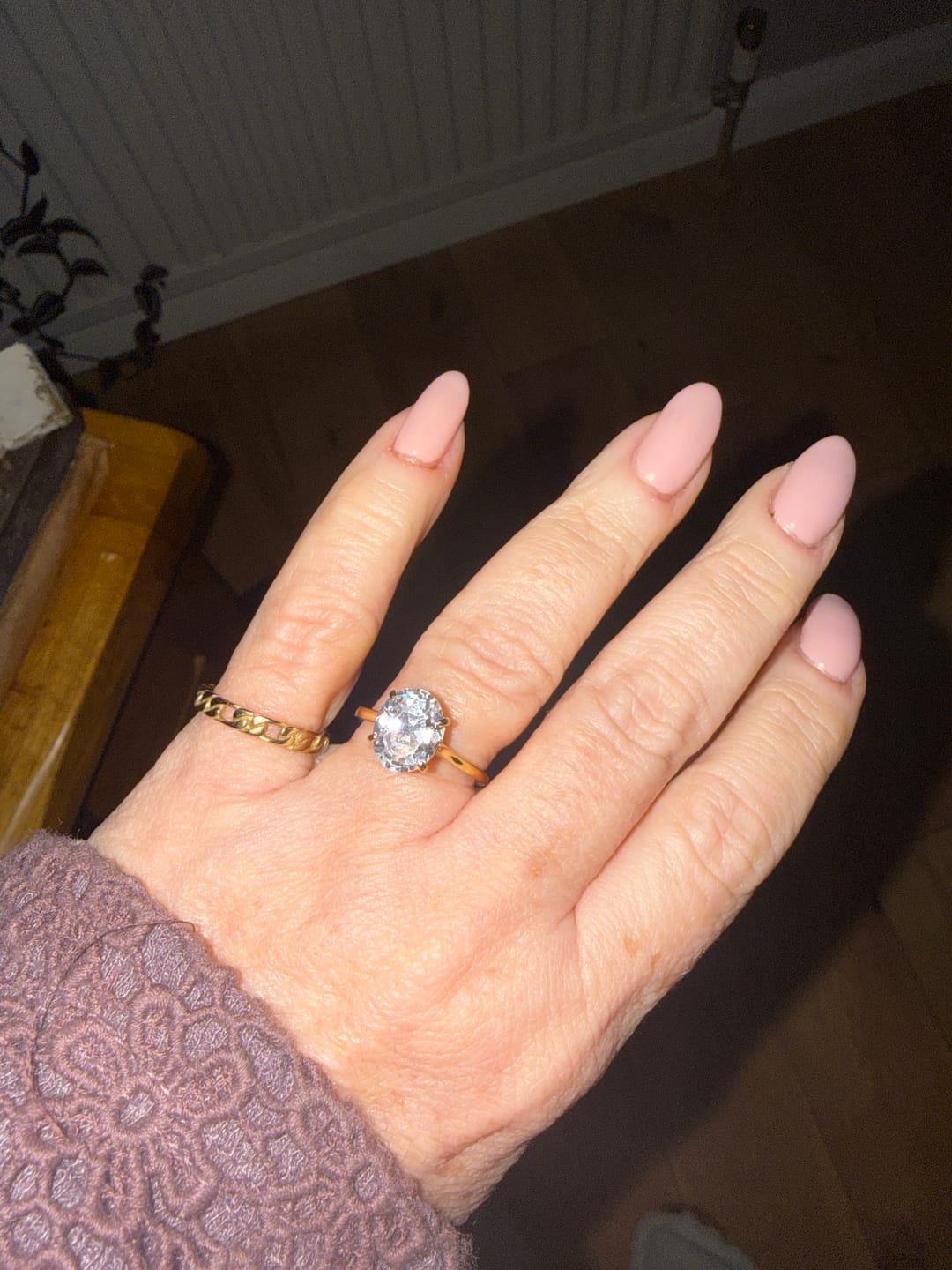 Customer photo review of Oval Solitaire Ring