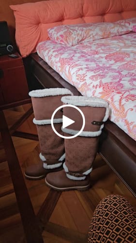 Customer video review of LV 2026 Territory Flat Thigh Boot Brown White Nubuck Calf Leather 595432