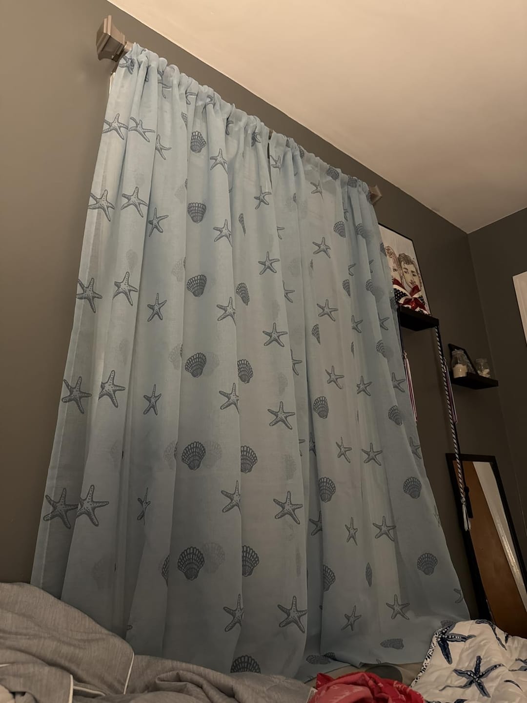 Customer photo review of Starfish & Seashell Coastal Sheer Curtains