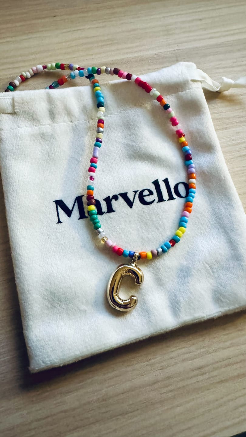 Customer photo review of Marvello Initial Necklace