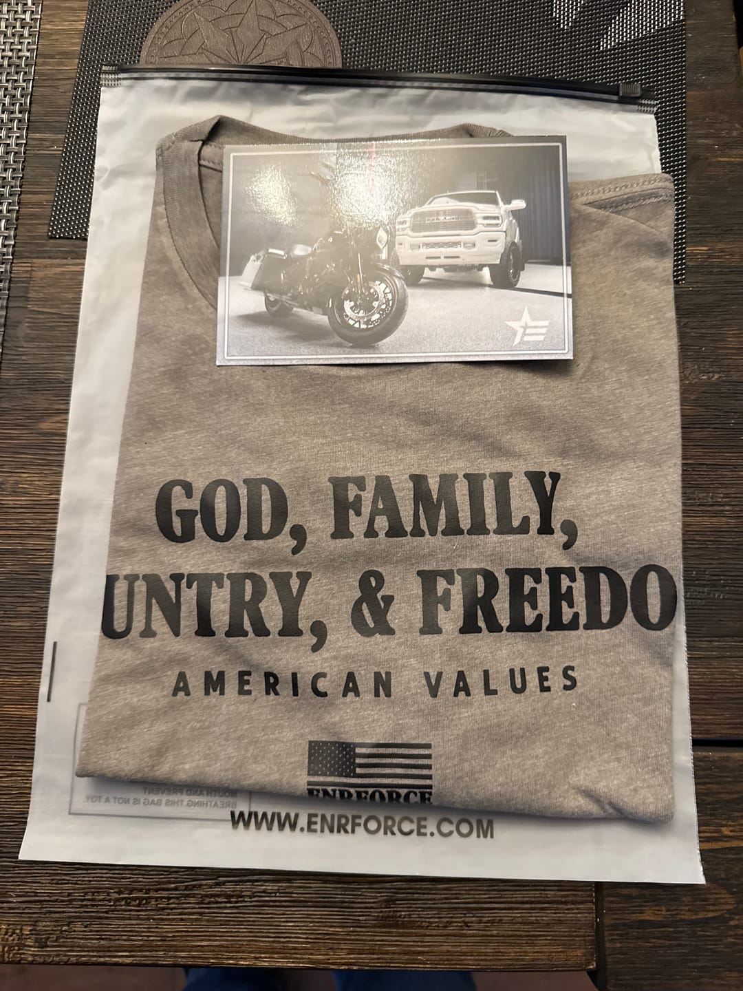 Customer photo review of American Values Tee