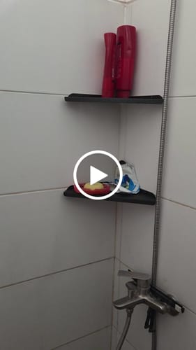 Customer video review of Estante Organizador Esquinero Baño Ducha Acero Homilu Negro