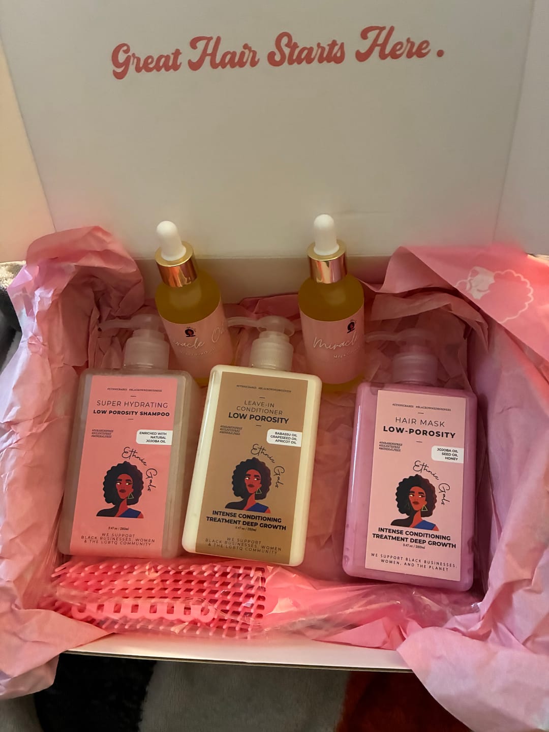 Customer photo review of Low Porosity Growth & Moisture Essentials Bundle