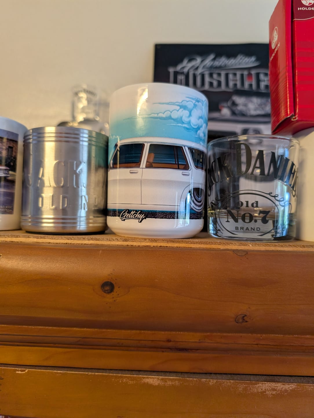 Customer photo review of HQ Holden Glacier White Kingswood Station Wagon Number Plate Sign – Premium Aluminium Man Cave Decor | Australian Made | Hand-Illustrated by Mark Geltch