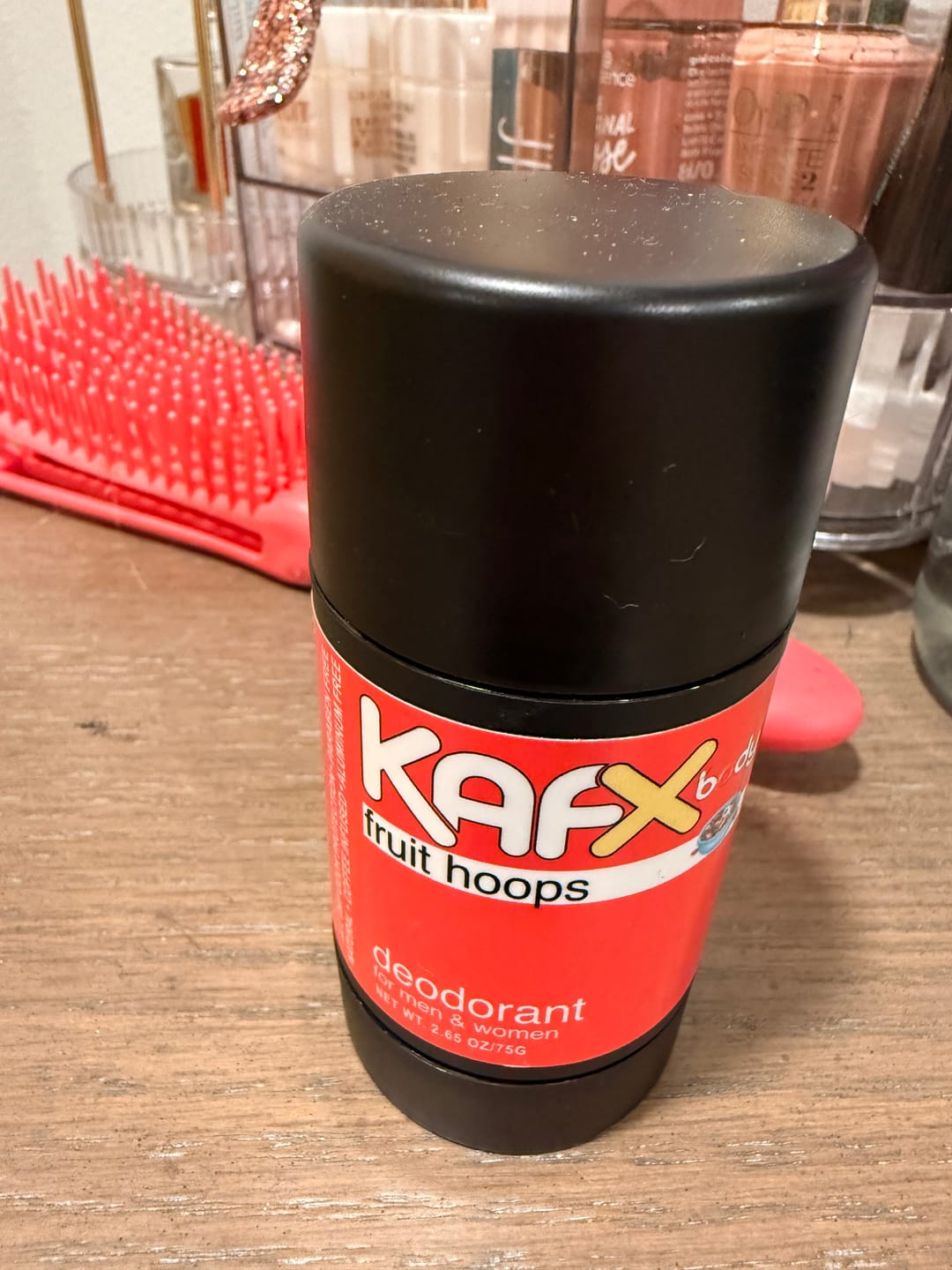 Customer photo review of Fruit Hoops Coffee-Infused Natural Deodorant – Sweet, Fruity, & Safe for Al