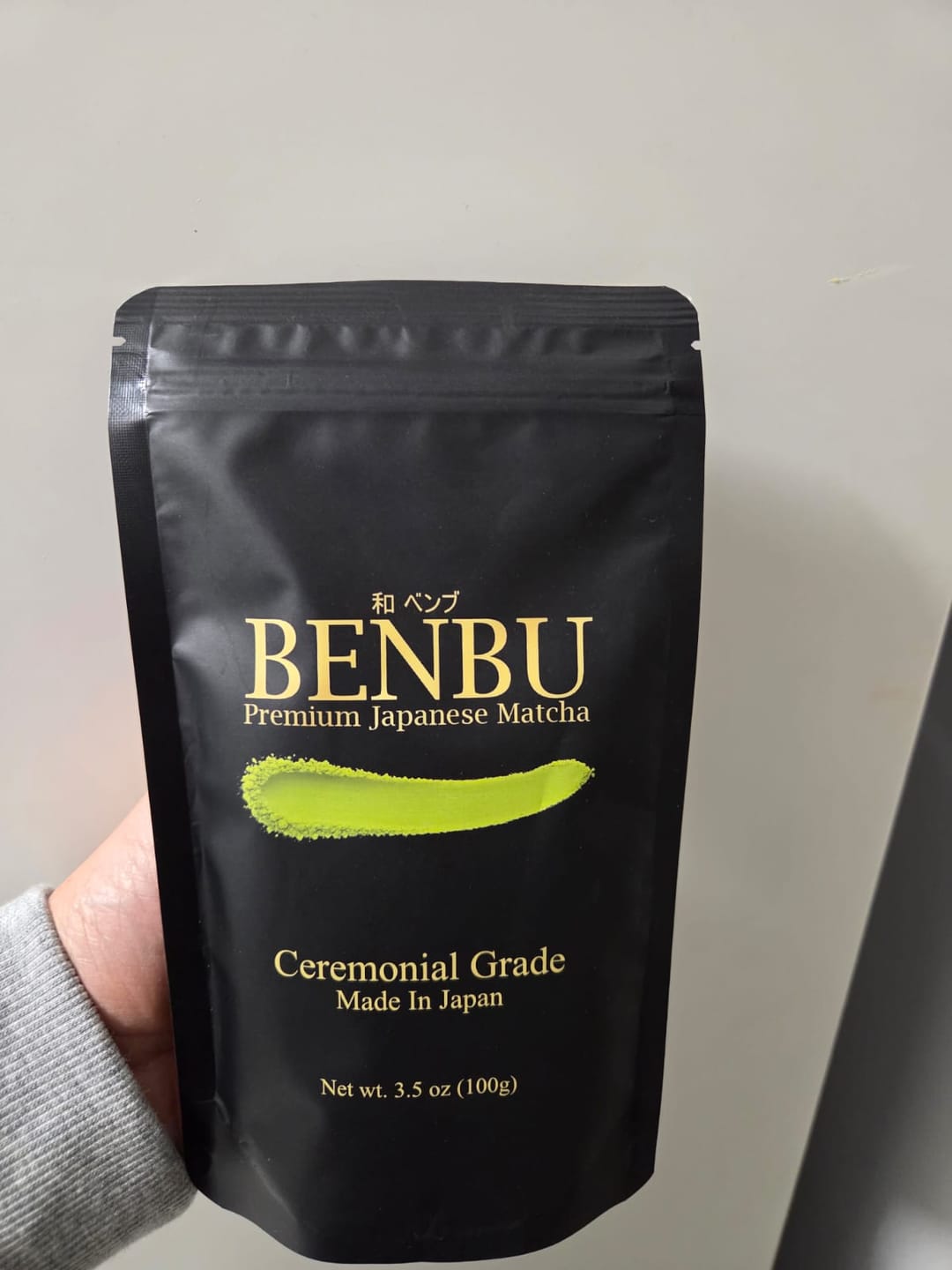 Customer photo review of BENBU Matcha - Premium Japanese Matcha Powder 3.5 oz (100g) Bag