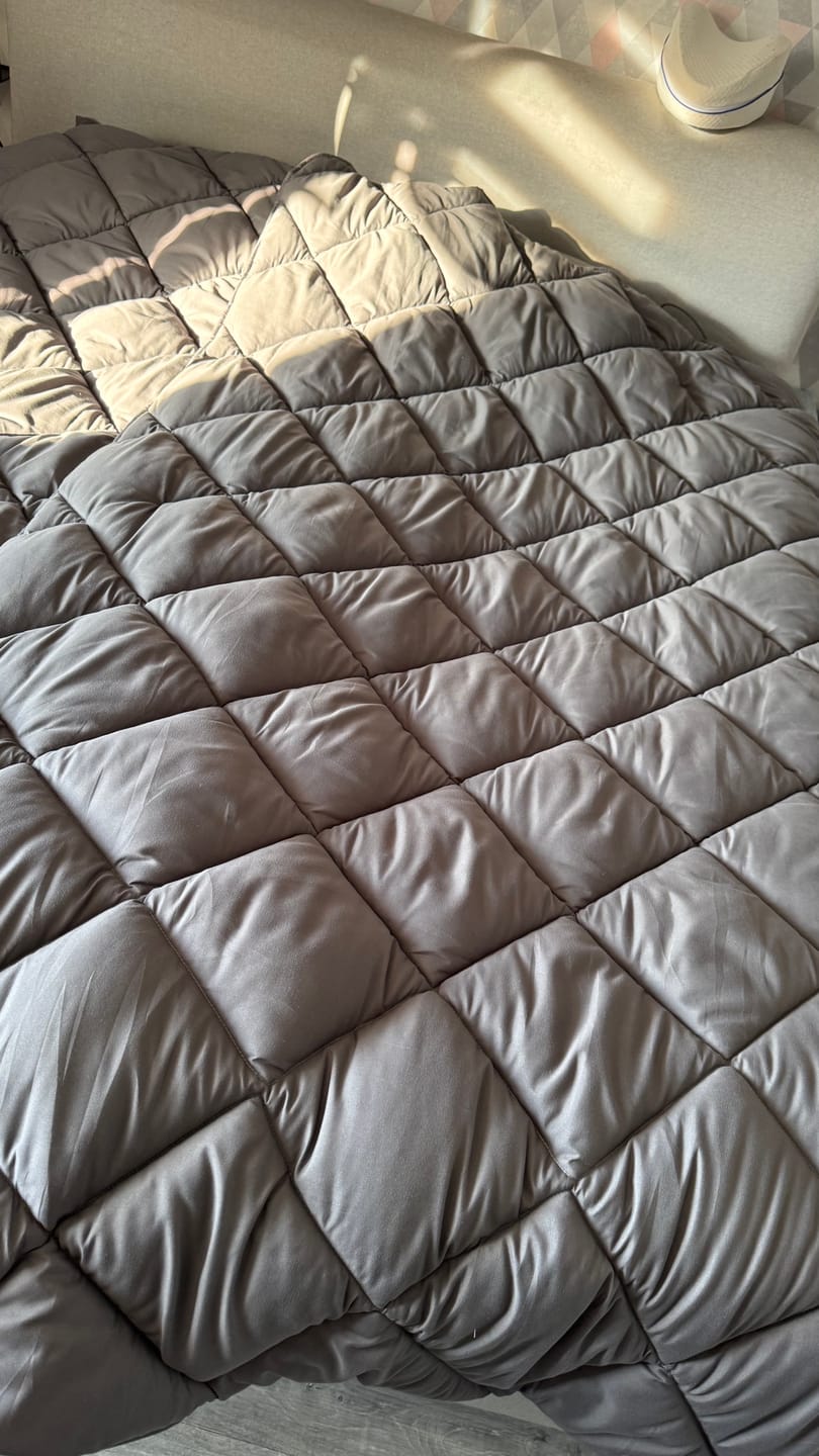 Customer photo review of Dekbed Zonder Overtrek Mat Satijn Antracite / Grey (220cm lang)