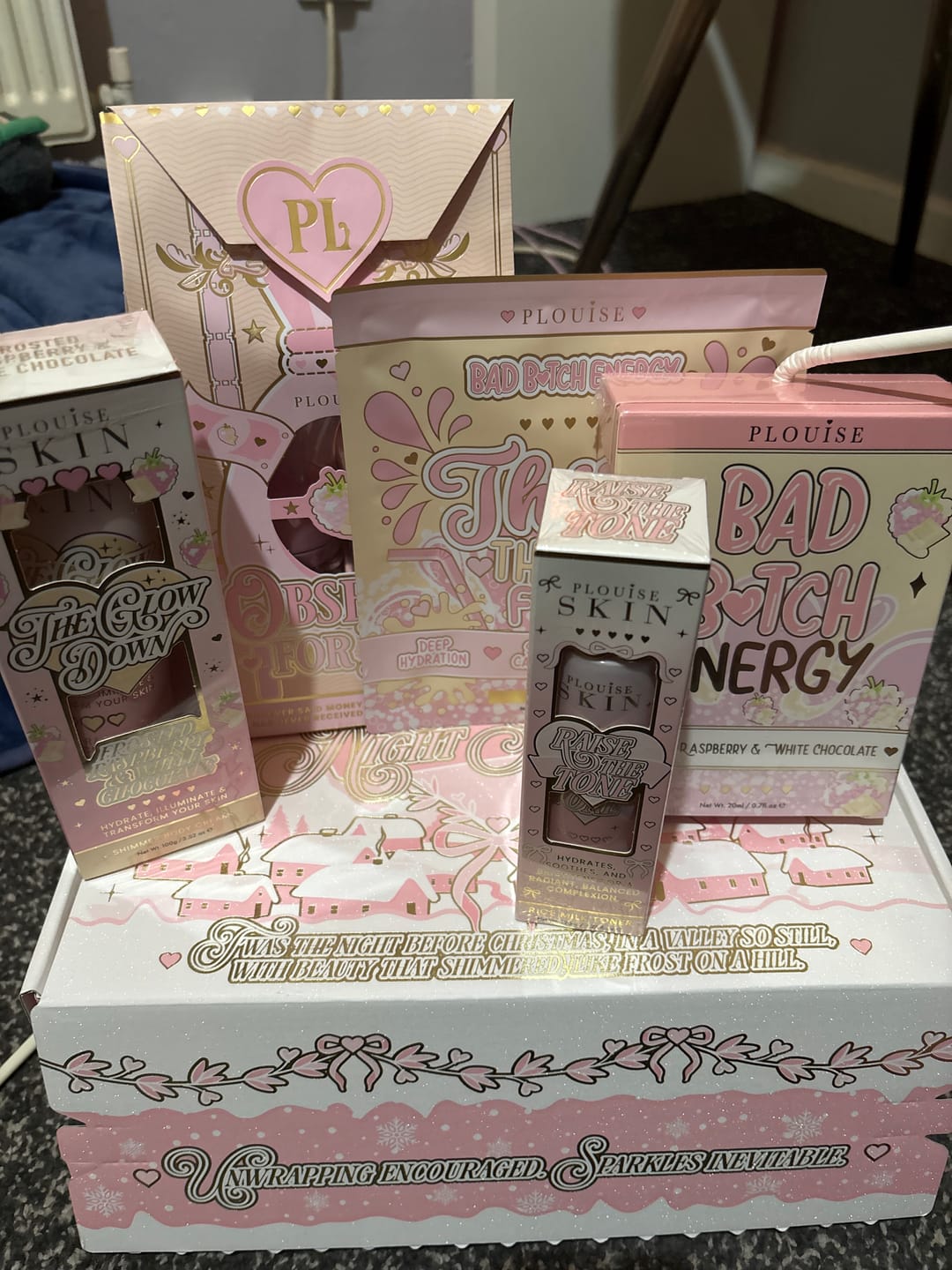 Customer photo review of P.Louise It Was The Night Before Christmas Skincare Set