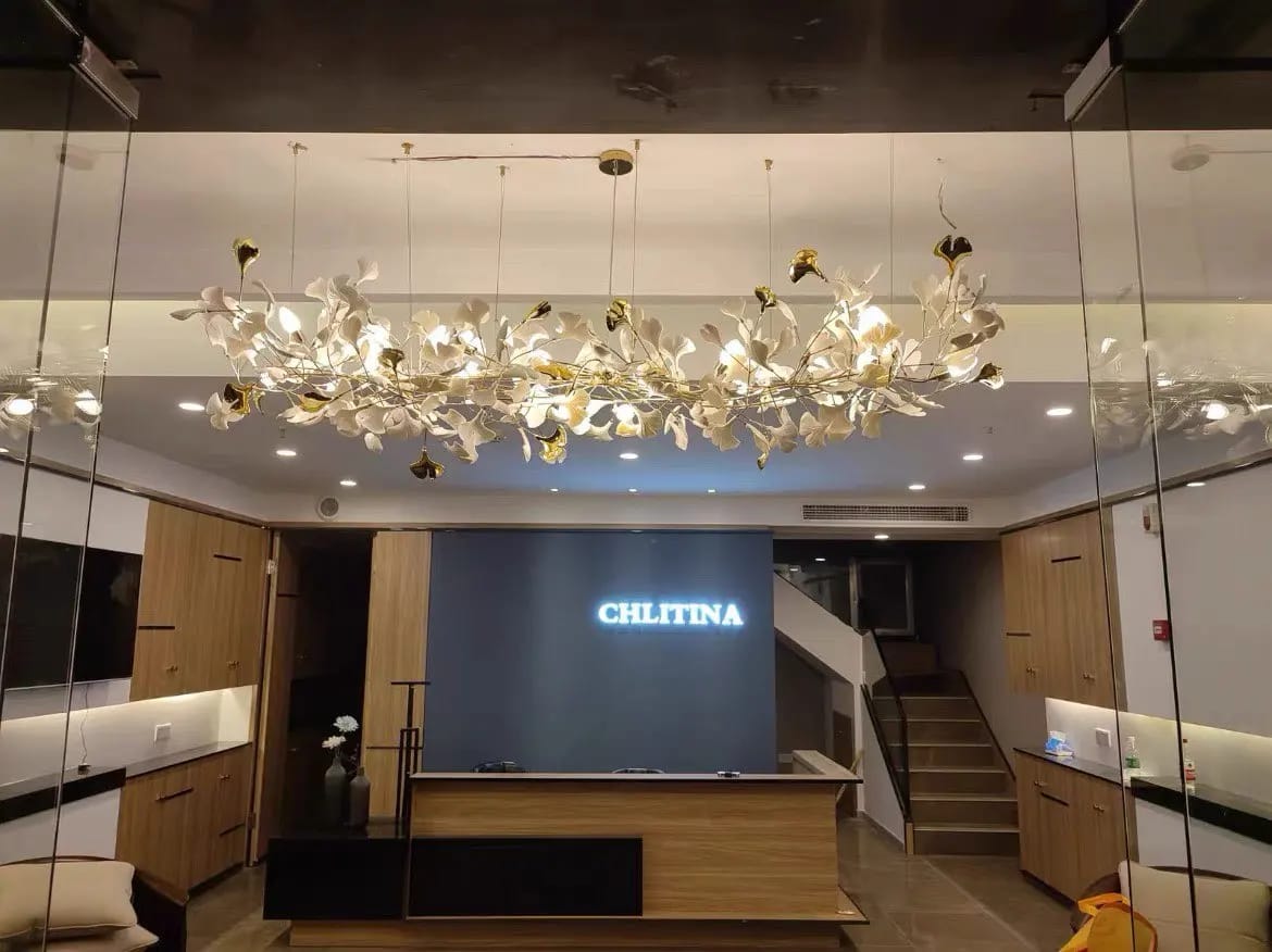 Customer photo review of Calla Luxury Staircase Chandelier