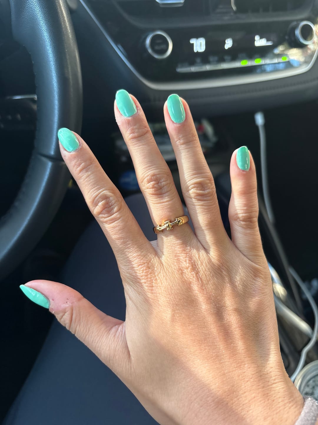 Customer photo review of Chrome Cross Ring Band