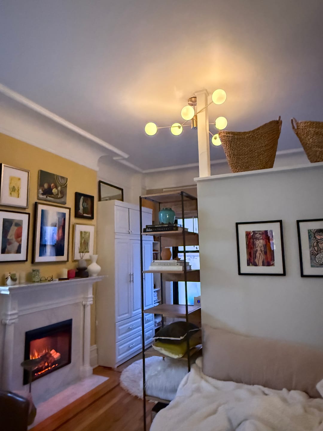 Customer photo review of 6-Light Opal Glass Globe Linear Sputnik Semi Flush