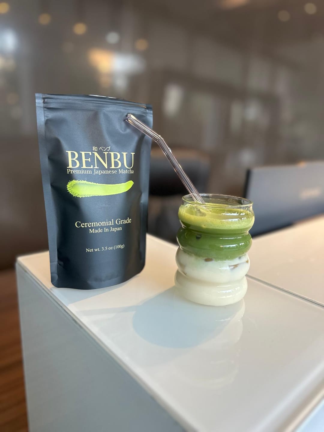 Customer photo review of BENBU Matcha - Premium Japanese Matcha Powder 3.5 oz (100g) Bag