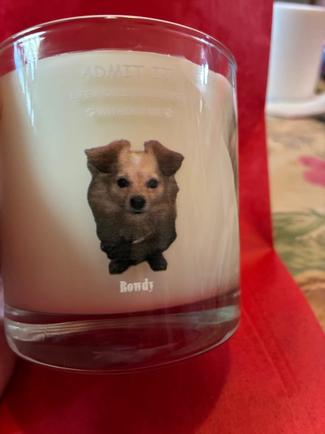 Customer photo review of Life Is Boring Without Your Pet - Personalized Whiskey Glass
