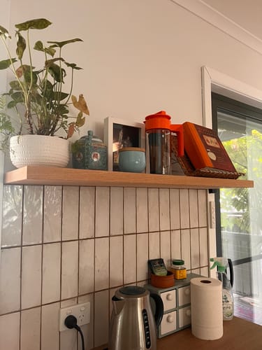 Customer photo review of Timber Floating Shelf