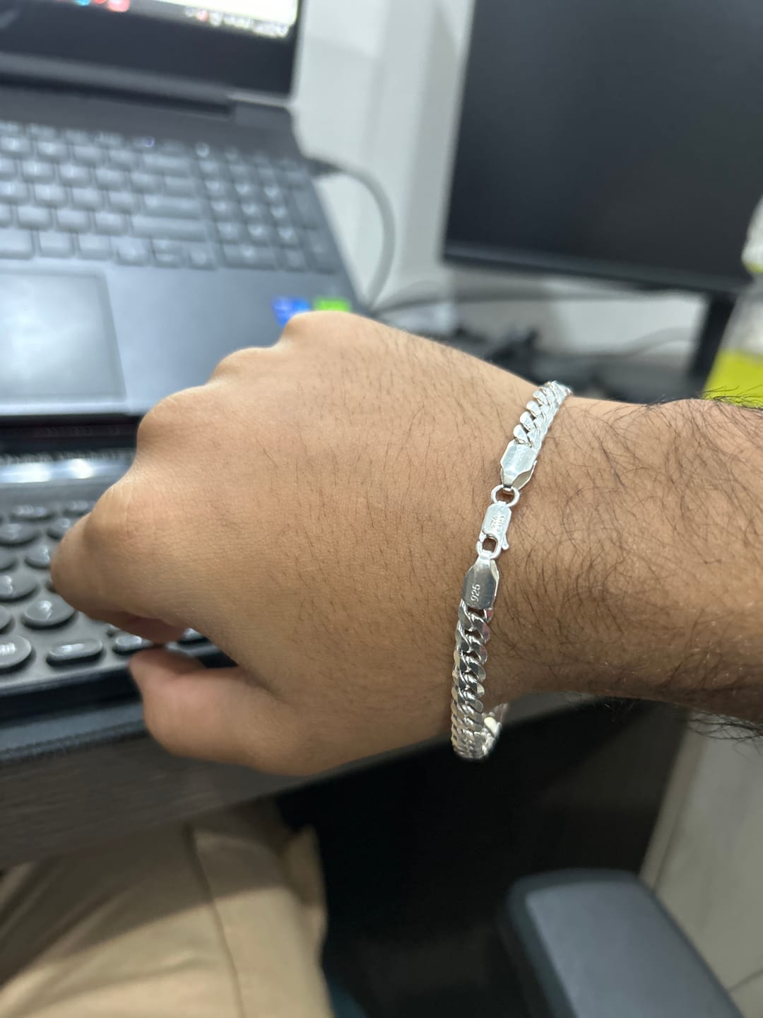 Customer photo review of Silver Classic Bracelet for Him