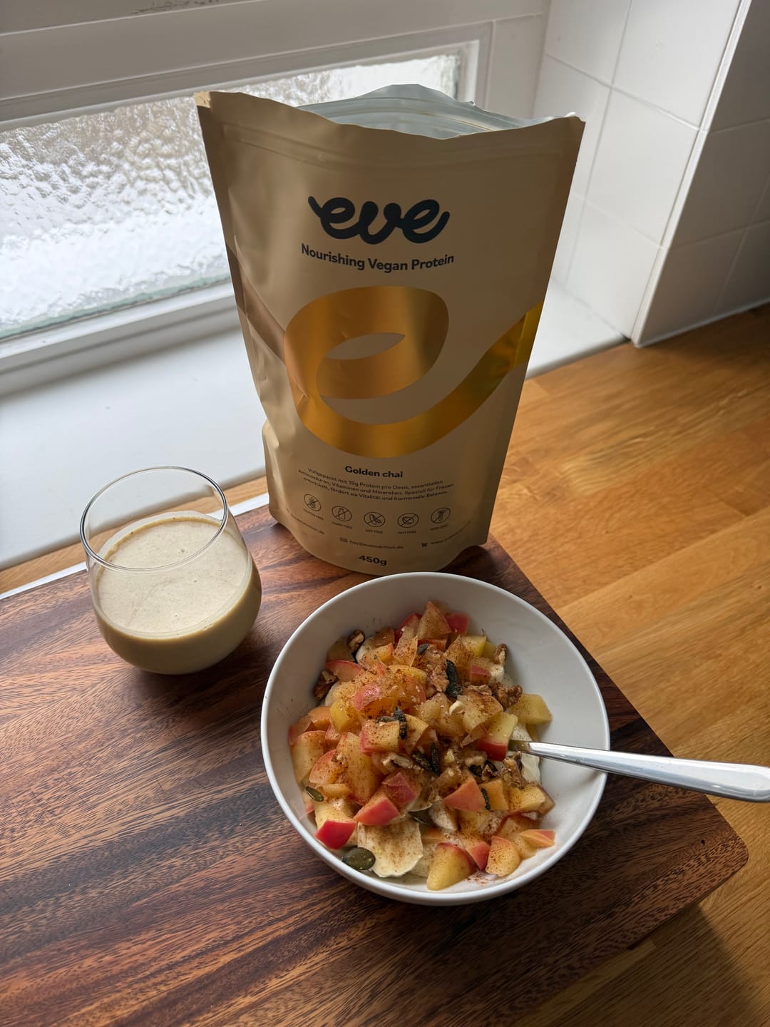 Customer photo review of Golden Chai Protein (vegan)