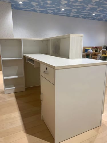 Customer photo review of Modern Reception Desk with Two-tone Design