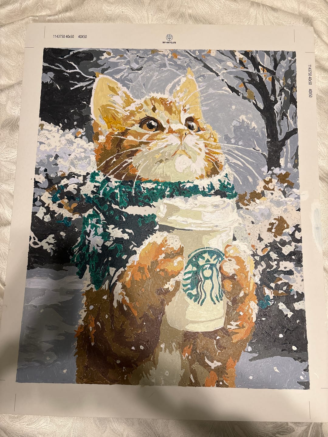Customer photo review of Warm paws | Paint by Number