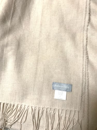 Customer photo review of Brand New British Antique Cream Luxury Woven Cashmere Pashmina