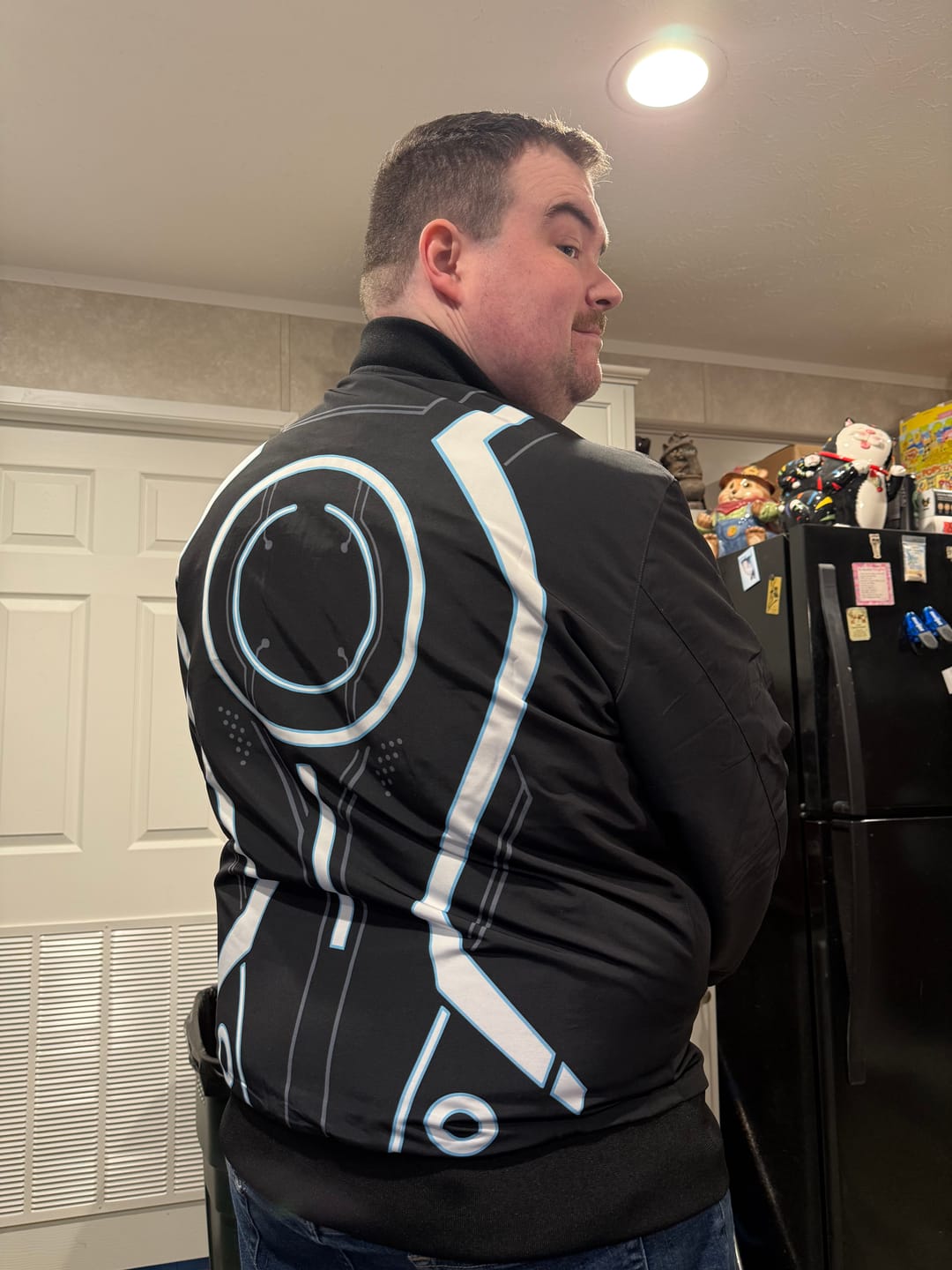Customer photo review of Disney's Tron Legacy "Light Suit" – Reversible Bomber Jacket
